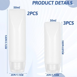 Piriuuo 5 Stück Nachfüllbare Leere Tuben, Reiseflaschen Set 20 ML 30 ML Transparente Nachfüllbare Zahnpastatuben Kleine Reise Kosmetik Behälter Tragbare Auslaufsichere Tuben für Duschgel Handcreme