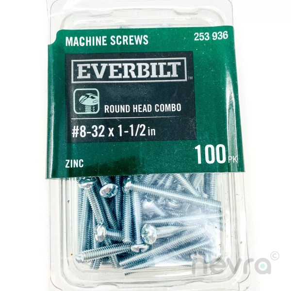 Everbilt #8-32 x 1-1/2 in. Combo Round Head Zinc Plated