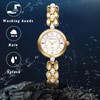 Lancardo Women Vintage Pearl Watch: Roman Numerals Dial Analog Quartz