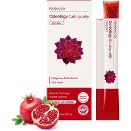 FOODOLOGY Coleology Cutting Stick Jelly Pomegranate – Garcinia HCA & Chia Seed Korean Dietary Supplement (10 Sticks)