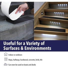 Non-Slip Stair Treads (5 Pack) for Indoor & Outdoor Steps – Anti-Slip Pre-Cut Adhesive Grip Tape to Increase Slip Resistance on Stair Nosing & Edges