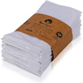 mon bijou® - 12 pleasantly soft fabric napkins, white, 100% sustainable organic cotton certified according to GOTS, 45 x 45 cm, ideal for holidays, Christmas, Easter, kitchen, dining table decoration