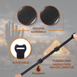 Phosphoro® Set de 20 tiras organizador de cables para gestion de cables. Cinchos para cables de correa ajustable para organizacion. Bridas para almacenamiento. Sujeta cables reusables. Cable ties. (AJUSTABLE, 20 psz - NEGRO)