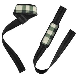 Springgreen - Correas de muñeca antideslizantes de 26 pulgadas, diseño de cuadros de búfalo a cuadros para levantamiento de pesas, entrenamiento de fuerza, culturismo