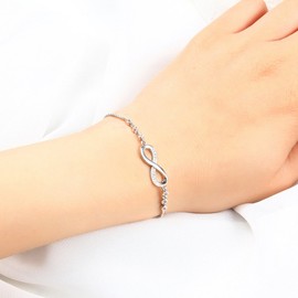 ASHMITA Fashion Infinity Bracelet for Women Silver Bracelet Adjustable Everyday Jewelry