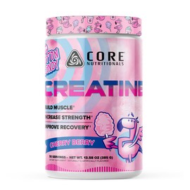 Core Nutritionals Creatine, Increases Strength and Muscle Growth, 5000 mg, 50 Servings (50 Servings, Fun Sweets™ Cherry Berry)