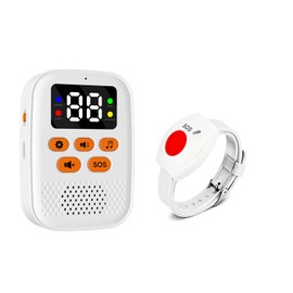 Wireless Personal Alarms for Elderly Wrist Alarm Panic Button Portable Caregiver Pager for Seniors Patients Bracelet Button & Digital Display Receiver