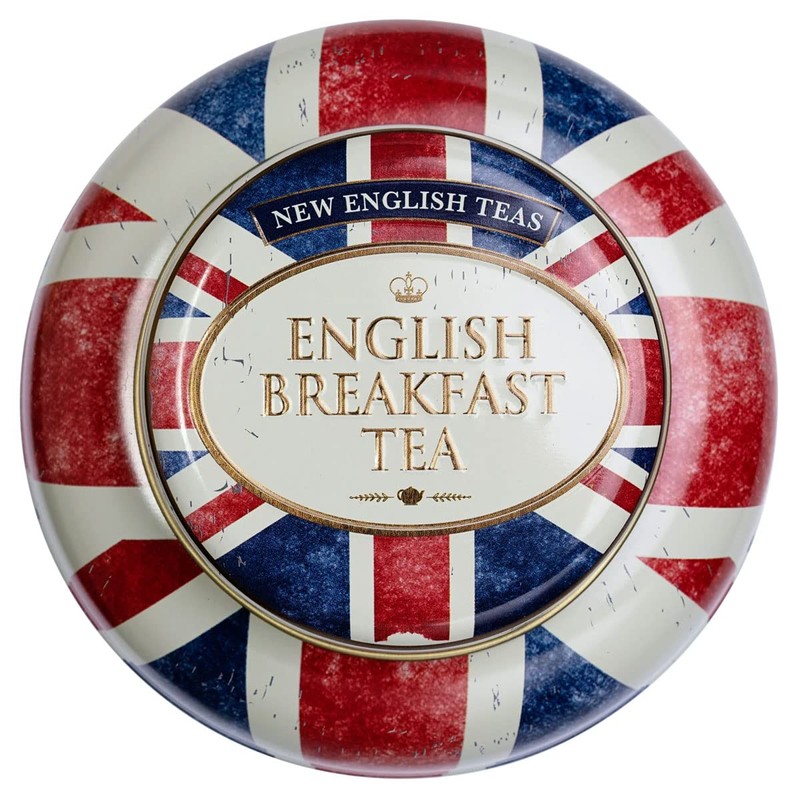 New English Teas Union Jack Round Tea Caddy With 80