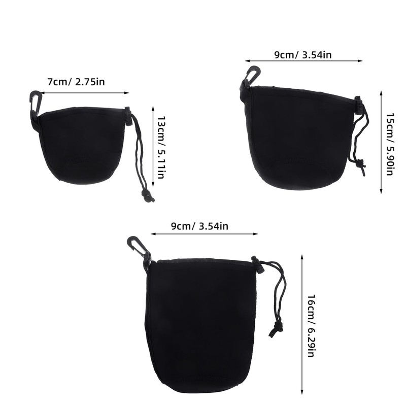 Homoyoyo 3pcs Lens Bag Digital Camera Case Mini Camera Lens