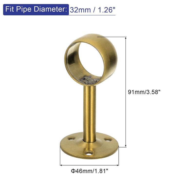 sourcing map 4 Pcs 1.26 Inch Curtain Rod Holder, Ceiling