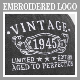 80th Birthday Gifts for Women Man Mom Vintage 1945 Hat Unusual 80th Gift Ideas (Black)