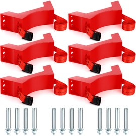 TrelaCo 6 Pcs Propane Tank Holder Gas Cylinder Wall Mounted Bracket Nitrogen Tank Holder with Screws and Safety Chain Supported 41 Inch for 4"-12" Diameter Nitrogen Tank(Red)
