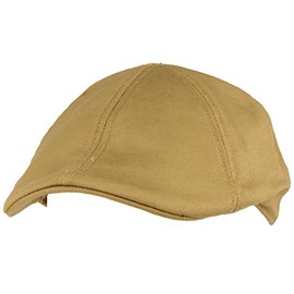 Men's 100% Cotton Duck Bill Flat Golf Ivy Driver Visor Sun Cap Hat Khaki