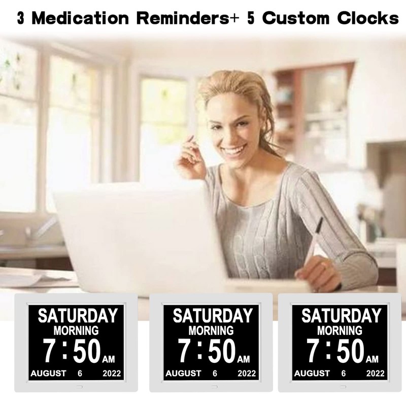 Medication Reminder Digital Calendar Dementia Day Date Time of The