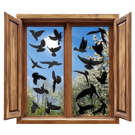 Classicseali 9 Sheets Window Stickers to Deter Birds, Black Anti Bird Strike Window Stickers, Birds Window Sticker for Preventing People and Bird Strikes on Shutter Glass Party Accessory