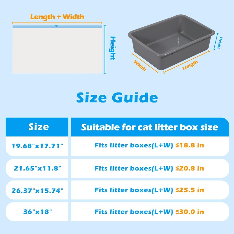 Cat Litter Bags 60 Count, 21.65"x11.8" Drawstring Close Litter Box