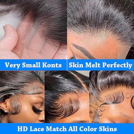 Xiayume 30 Inch 13x6 Lace Front Wigs Human Hair 180 Density Body Wave HD Lace Front Wigs Human Hair Pre Plucked Real 13x6 Frontal Glueless Wig Human Hair for Women with Baby Hair