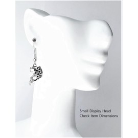 Fish – Curved – Open Spaces in Body - 20x13mm - Silver alloy charm dangle earrings. Hypoallergenic Stainless-Steel Fishhooks or Ball Post Earrings Optional