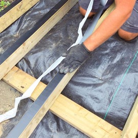 LLPT Joist Tape for Decking 4” x 50 Ft 0.05" Thick Flashing Joist Protection Tape Heavy Duty Self Sealing Waterproof Butyl Sealant for Wood Decks Building Joists Seams 1 Roll Black (JDT10150)