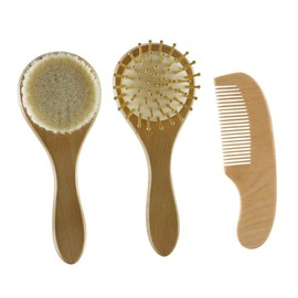 DOITOOL Baby Hair Brush Set Boys and Girls Shampoo Brush Comb Kit Gentle Scalp Care for Newborns