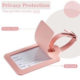 Luggage Tags for Suitcases, 26 Initial Letter Travel Bag Tags with Privacy Cover Name Card for Women Men Kids Girls Travel