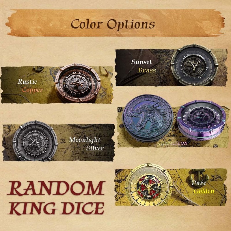 Random King Dice Spinner Dice Metal DND Dice Set 7-in-2