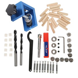 Wood Dowel Hole Drilling Guide Jig Kit Woodworking Carpentry Positioner Tool with Hole Cutter