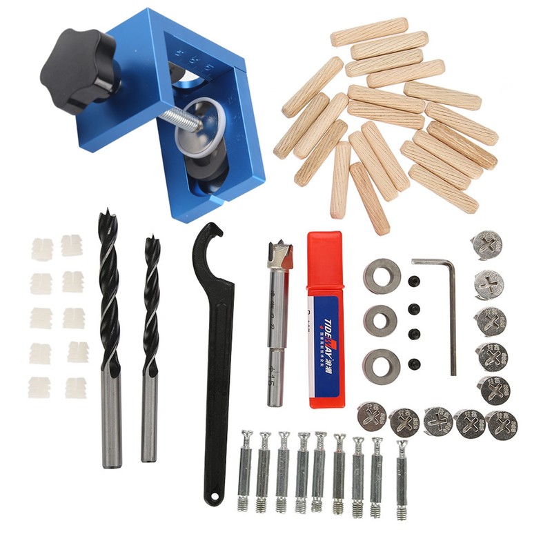 Wood Dowel Hole Drilling Guide Jig Kit Woodworking Carpentry Positioner