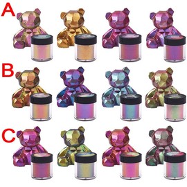 4/8/12PCS Chameleon Pearl Powder Pigment Color Shift Mica Powder Epoxy Resin Craft, Multi-Purpose Craft Use, Ideal for DIY Projects, Art and Beauty Applications