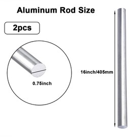 2 Pieces 3/4" (19mm) Aluminum 6061 Round Rod 16" Long Solid T6511 Extruded Lathe Stock，Tolerance:+/-0.1 mm