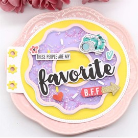 KSCRAFT - Mini álbum de donas, plantillas de corte de metal, para álbumes de recortes, álbumes de fotos, tarjetas de papel decorativas