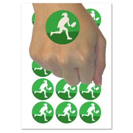 Woman Tennis Player Sports Temporary Tattoo Water Resistant Fake Body Art Set Collection - 54 1" Tattoos (1 Sheet)