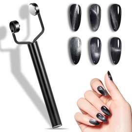 ZIRATONES 3 in 1 Nail Magnet, Multifunctional Y-Shaped Cat Eye Gel Nail Polish Magnets Pen, 3D Magnetic Nail Polish Stick for Home DIY, Salon, Studio, Nail Art Design Tools (Black)