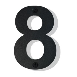 4 Inch High Black Stainless Steel House Numbers or Mailbox Numbers- Modern Flush Screw Mount/Weatherproof/Rustproof/Easy to Install/Perfect for Home, Office, or Outdoor Address Number 8