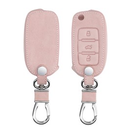 kwmobile Carcasa Compatible con VW Skoda Seat Llave de Coche de 3 Botones - Funda de Cuero sintético - Case para Mando Control de Auto Oro Rosa