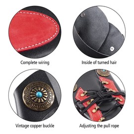 DONGKER Archery Arm Guards,Forearm Protection Guards Adjustable Leather Gauntlet Wristband Medieval Armor Bracers for Hunting Shooting