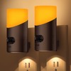 Lyridz Amber Night Light with Motion Sensor, 1-150LM Dimmable Plug-in