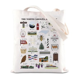 ENSIANTH North Carolina Alphabet Tote Bag North Carolina State Souvenirs Gift Family Trip Handbag Tar Heel State Travel Gift (Carolina Alphabet bag)