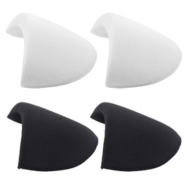 2 Pair Shoulder Pads for Women Set-in Shoulder Pads Sponge Pads Padded Tank Tops for Women Knitwear Blazer Suit T-Shirt Jacket Sewing Accessories (Black+ White)