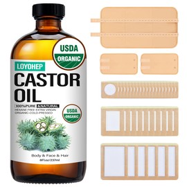 40Pcs Castor Oil Pack Wrap,Castor Oil Organic Cold Pressed Unrefined Glass Bottle for Stomach, Belly Button,Knee&Whole Body,Disposable Patches No Leakage,No Wash and The Packs Reusable,USDA Certified