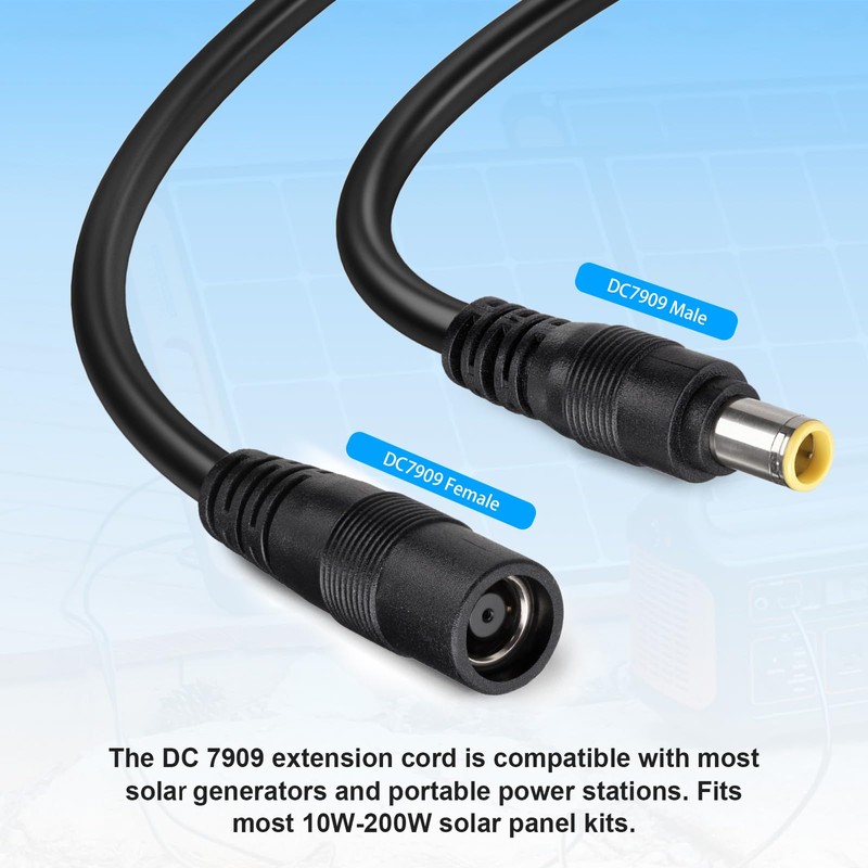 DC Power Extension Cable, 14AWG 10FT 8mm Male to Female