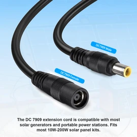 DC Power Extension Cable, 14AWG 10FT 8mm Male to Female Extension Cord Compatible with Solar Panel Portable Power Stations