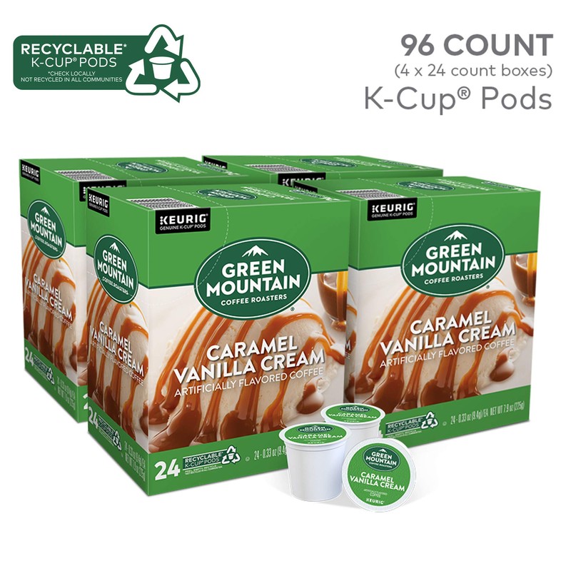 Green Mountain Coffee Roasters Caramel Vanilla Cream, Single-Serve Keurig K-Cup