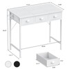 Furologee 32" Small White Computer Desk with 3 Fabric Drawers,