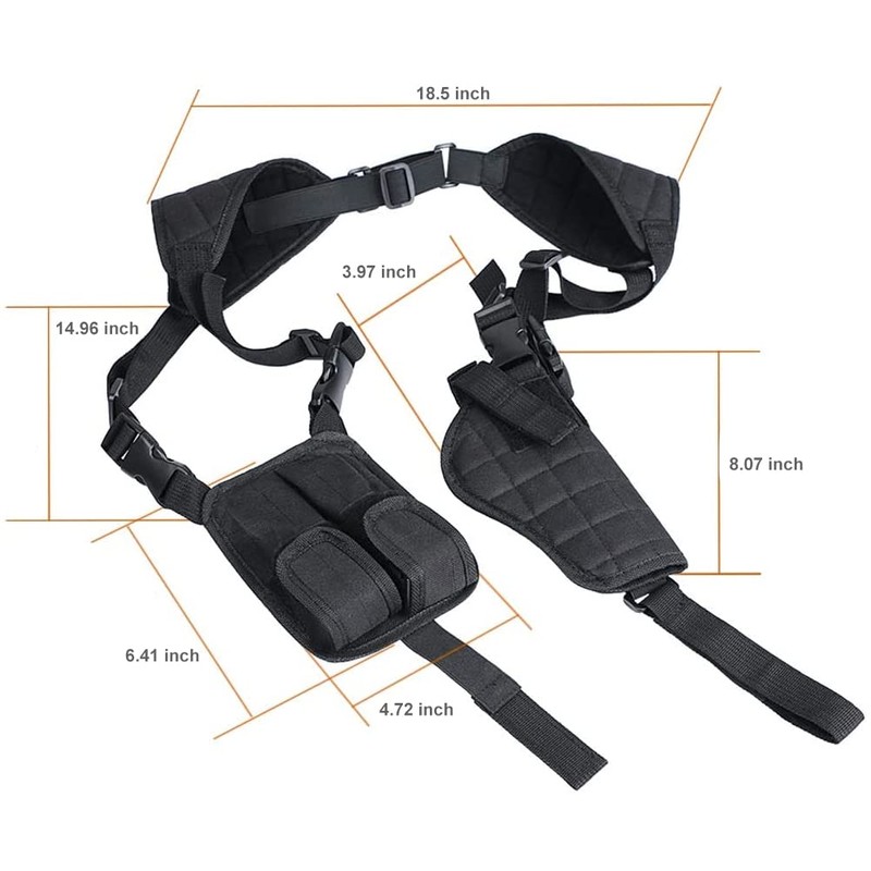 Twod Concealed Carry Shoulder Holster Nylon Cross Harness Vertical Shoulder