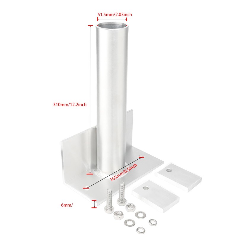 Boat Lift Guide Post Bracket with Drain Hole – Marine-Grade