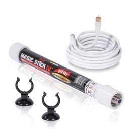 Magic Stick TV - Digital HD TV Antenna for Indoor or Outdoor - VHF UHF Digital Television - Signals up to 50 Miles Range - Boosted Signals - Support 720p, 1080i, 1080p - Clear Antenna as seen on TV