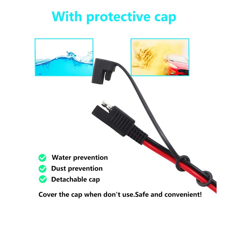 LANMINGLEL Crocodile Clip to SAE Connector 14AWG Battery Crocodile Clip