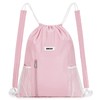 WANDF Drawstring Backpack with Shoulder Pad Sports Gym Backpack with