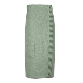 Schiesser Terry Sauna Kilt Rome for Women, 100% Cotton from Sustainable Production, Soft, Absorbent, 3-Way Width Adjustable, 46-52, Light Green